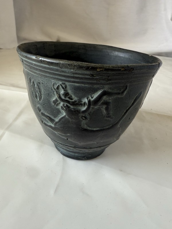 Bull Leaping Minoan Fresco Ceramic Small Cup Vintage