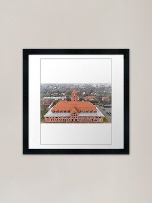 the building of the old brick guild Framed Wall Art Poster Canvas Print Picture