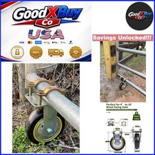 Farm Gate Wheel 6 Inch Support for Metal Swing Fence Steel PVC