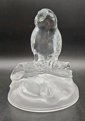 Vintage Cristal D'Arques klare Bleikristall Eule Figur Made in France 6'' groß