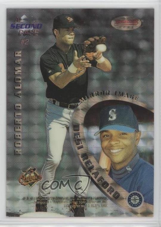 1996 Bowman's Best Atomic Refractor Roberto Alomar Desi Relaford Rookie RC k4s