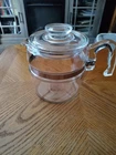 VINTAGE PYREX  GLASS PERCOLATOR 6 CUP COFFEE POT  & LID