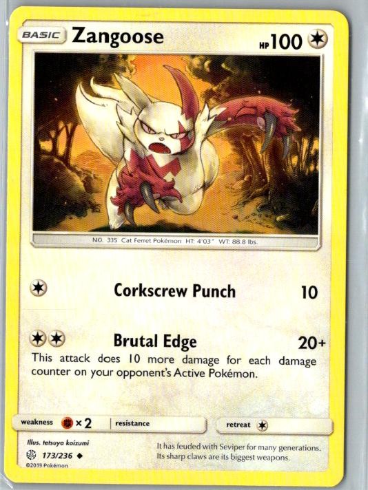 Zangoose Cosmic Eclipse base set Pokémon TCG