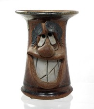 Vintage Mahon Stoneware Artisan Pottery Funny Face Toothy Toothbrush Holder