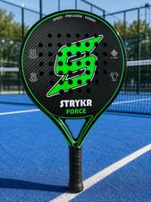 PADEL RACKET Strykr Force Carbon Fibre Green Carry Case Rackets Teardrop *NEW*