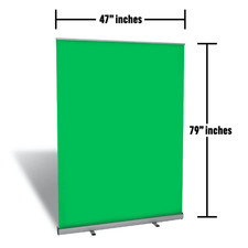 Used, 47"x79" Green Screen Collapsible Chroma Key Roll Up Pull Background 4x6ft