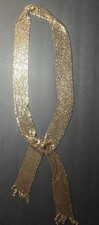 VTG Whiting Davis METAL MESH TIE BELT NECKLACE SASH SCARF Gold 60 Long 2 Wide