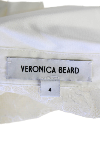Blusa Veronica Barba Mujer Seda Manga Larga Con Cordones Botón Blanca Talla S - Imagen 6 de 8
