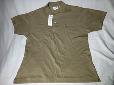 NWT LACOSTE Classic Fit Men's Beige Polo Shirt SIZE LARGE FREE SHIP