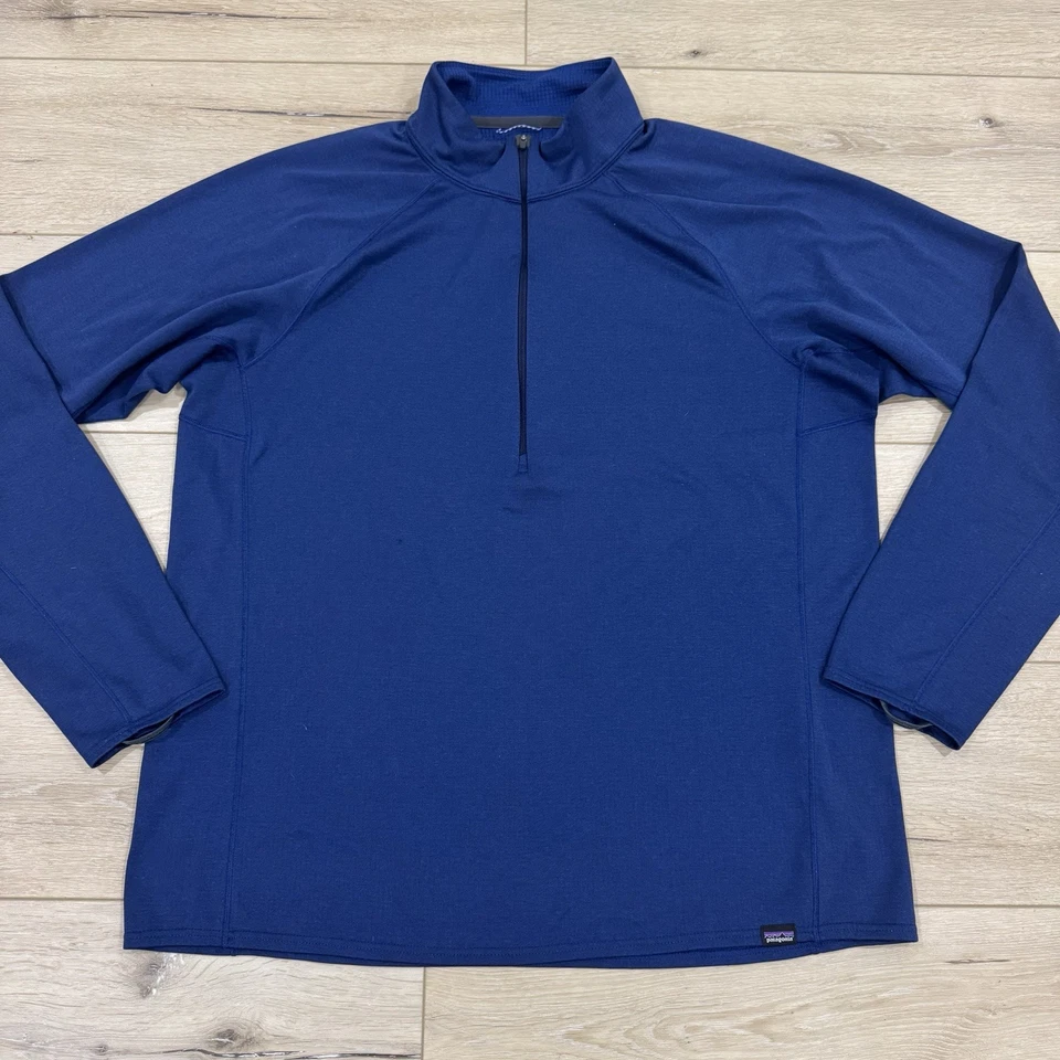 Camisa Patagonia Para Hombre Extra Grande Azul Capilene 3 Capas Base Media Cremallera Peso Medio Foto 2 de 4