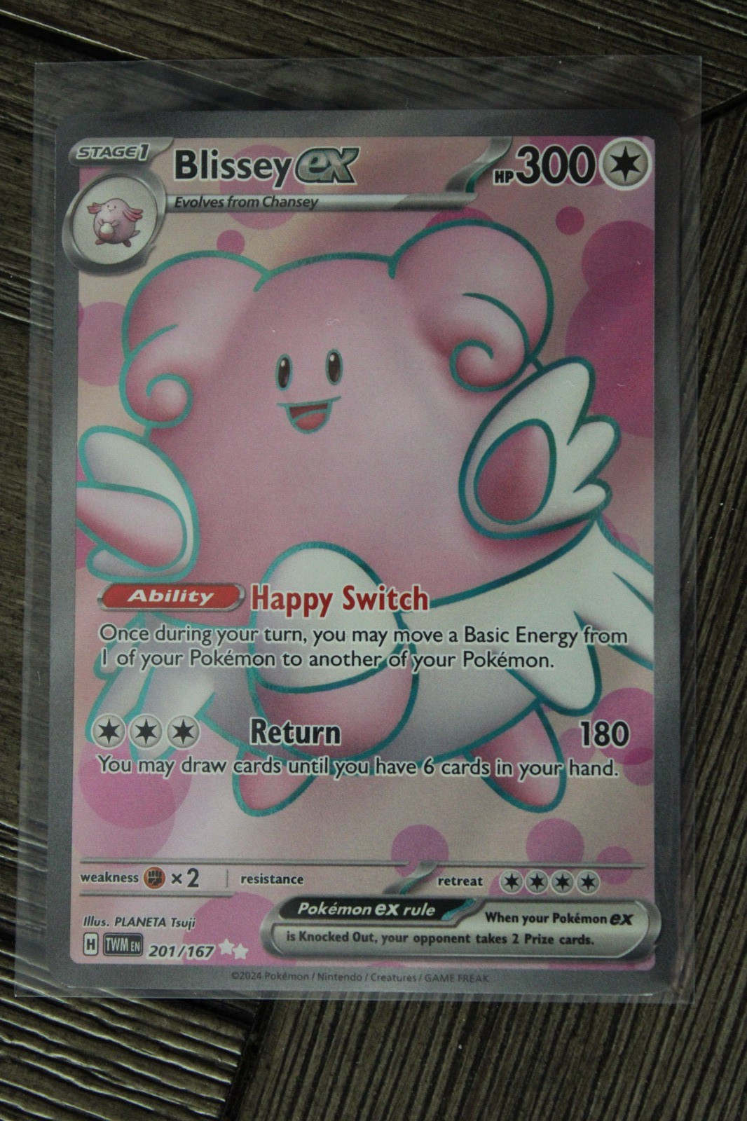 Pokemon TCG Blissey ex 201/167 Sv06: Twilight Masquerade Holo Near Mint