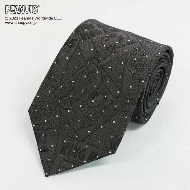 Apple - tie♡さん専用 Peanuts Snoopy Joe Cool Silk Tie Comic Pattern Gray PN916108 Japan