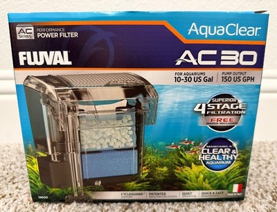 Fluval AC30 Power Filter 10-30 US Gal / 38-114L 4 Stage Hang on Back Filter