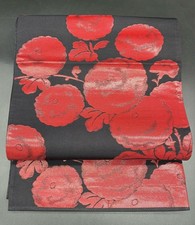 Kimono Konjaku Club Luxury Silk Obi Fukuro Floral Geometric Used Japan