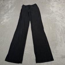 Skims Pants Womens Extra Small Black Ribbed Lounge Wide Leg Drawstring Modal