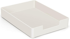 Bandeja organizadora de cajones de escritorio tamaño carta, bandeja de letras blanca tamaño A4 papel plástico