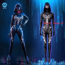 She-Venom Cosplay Costume Jumpsuit Suit Halloween Bodysuit Zentai Catsuits Tight