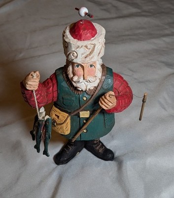 Vintage Midwest Of Cannon Falls Fisherman Santa About 6-6.5 Inches Tall