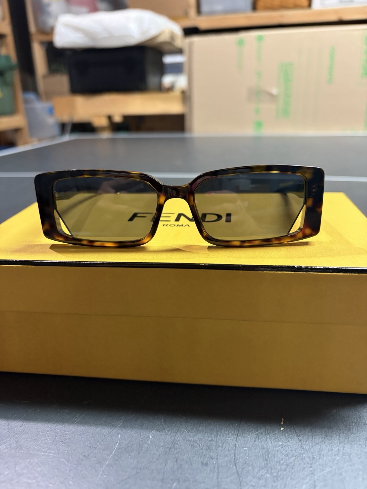 Fendi Women's Way Rectangular Tortoiseshell Sungl… - image 2