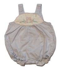 Vintage Baby Girl's Blue Pastel Baby Romper With Blue Birds Size 18 Months EUC