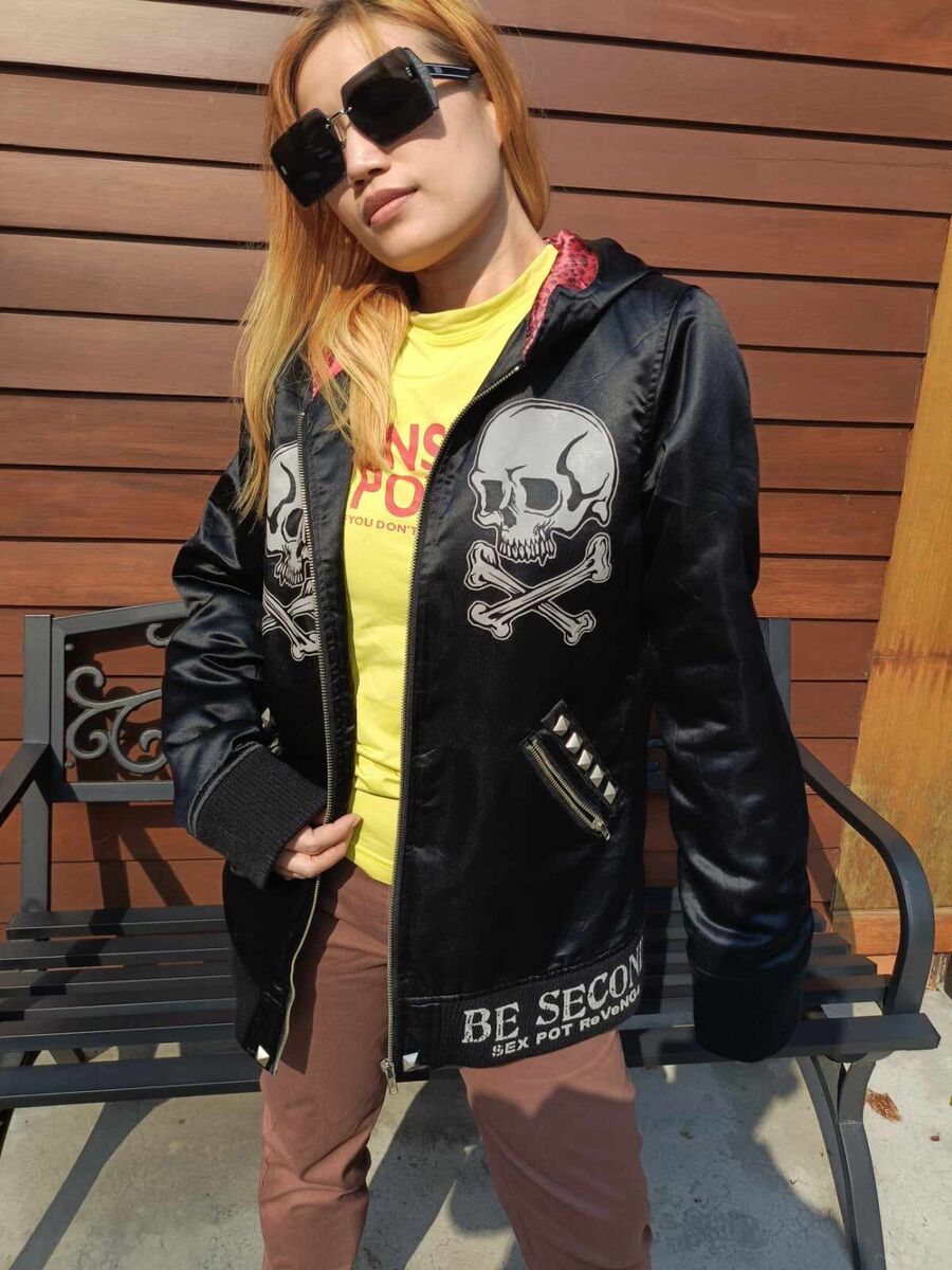SEX POT ReVeNGe Punk Star Skull & Crossbones Black Jacket SEX POT ReVeNGe Punk Star Skull & Crossbones Black Jacket