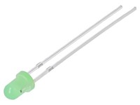 2X OSG5DA3134A-12V Led 3 Mm GrüN 1120-1560Mcd 30° Front: GewöLbt Rastermaß: 2,54