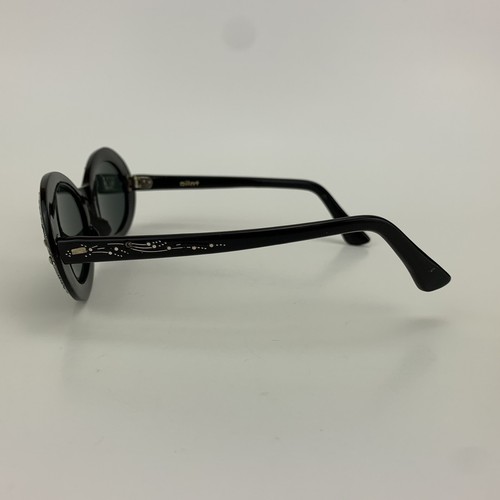 VTG Pilot 1950s 60s Womens Sunglasses Oval Ornate Engraved Rhinestone Starburst - Picture 4 of 12