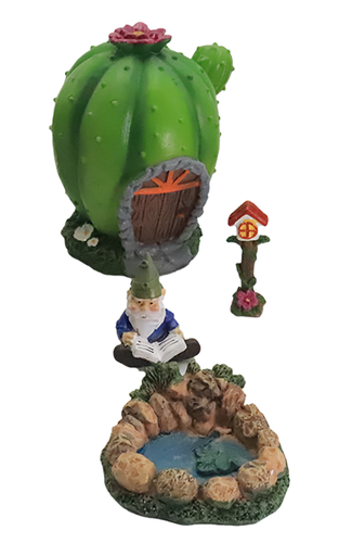 Jardín de hadas en miniatura 13 piezas CACTUSVILLE - cabaña de cactus, estanque, balancín, arco - Imagen 3 de 4