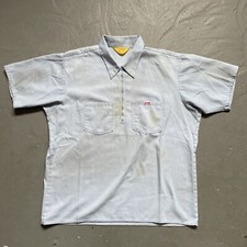 Vintage Ben Davis Yellow Tag Stripe Zip Faded Distressed Work Shirt Made USA XL