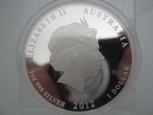 2012 - AUSTRALIA - PERTH LUNAR -" YEAR OF THE DRAGON" - COLORIZED GEM PROOF!! - Picture 2 of 3