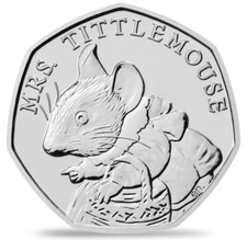 Mrs Tittlemouse 50p Fifty Pence Coin From Sealed Bag-Brand New Uncir Low mintage