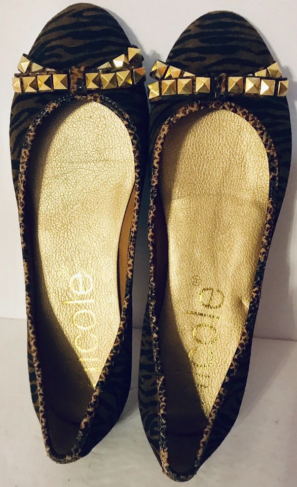 Zapatos para mujer Nicole mocasines con lazo estampado de gamuza leopardo talla 8,5 nuevos Foto 4 de 4