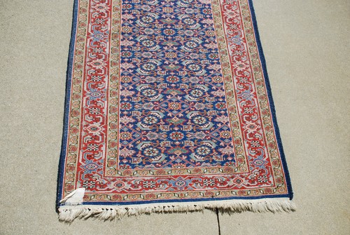 Alfombra vintage Estate Find hecha a mano? Alfombra geométrica oriental de lana 31"x5' origen de ayuda - Imagen 15 de 17