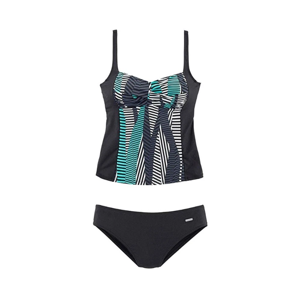 Sunseeker Damen Tankini Bügel Bikini Bade Beachwear Slip Cup B Schwarz - Bild 2 von 2