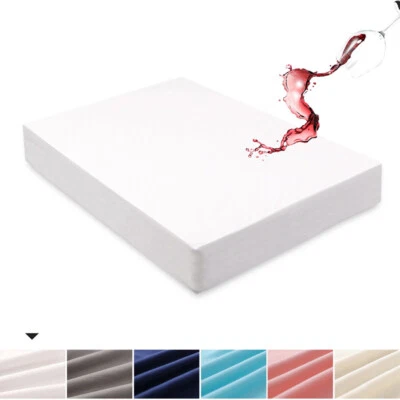 Waterproof Solid Mattress Cover Protector Bed Fitted Sheet Twin Full Queen King