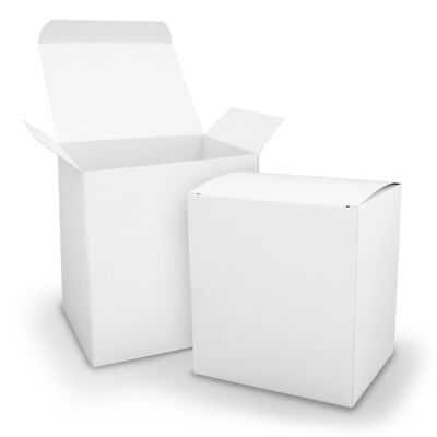 5x itenga Würfelbox XL Schachtel Karton Geschenkbox Gastgeschenk weiß 11x9x12cm