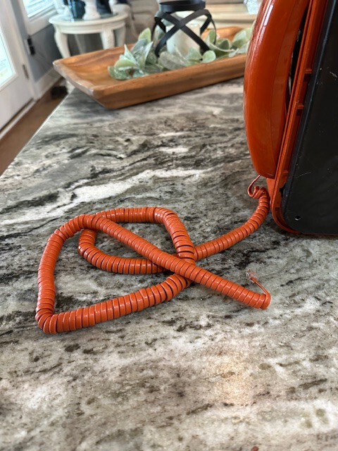Vntg 1980s Western Electric Burnt Orange Touchtone Wall Phone with