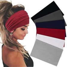 Wide Headbands For Women Stretch Headband Boho Head Bands Women's Hair Solid 2