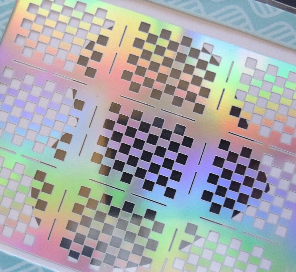 Nail Art Vinyl Stencil Guide Squares Checkers Style Tip Manicure Sticker JV202