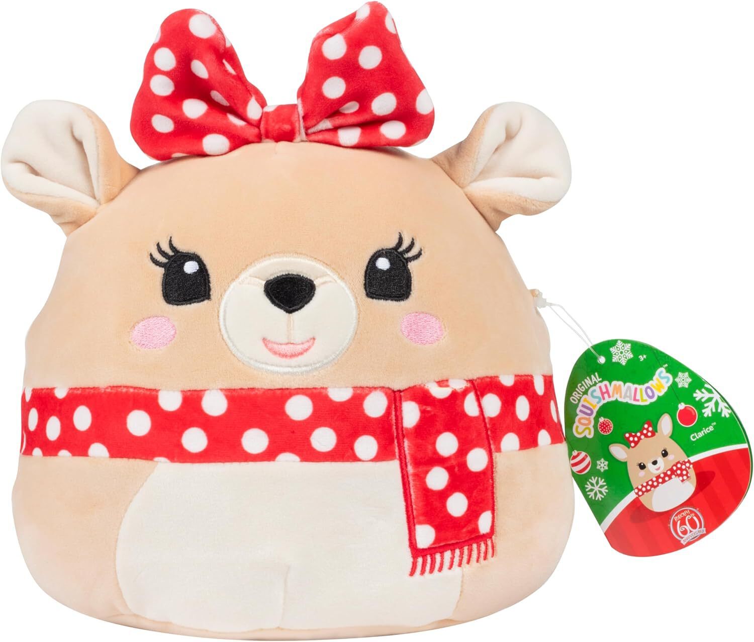 Squishmallows Original 8-Inch Clarice - Rudolph The Red Nosed Reindeer - Officia
