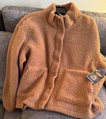 New Avalanche Outdoor Faux Shearling Jacket Tawny Lion Teddy