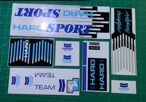 Autocollant Décalque BMX Haro Sport 1987 - Reproduction Noir Et Blanc - Neuf