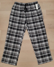 Perry Ellis Portfolio Mens Pajama pants XL Microfleece Sleepwear Plaid B W NEW