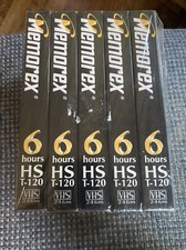 Memorex Set Of 5 Recordable VHS 6 Hours Each T-120 New