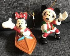 Walt Disney Co. Kurt S. Adler Mickey Minnie Mouse in Speedboat Ornaments Toy Sac