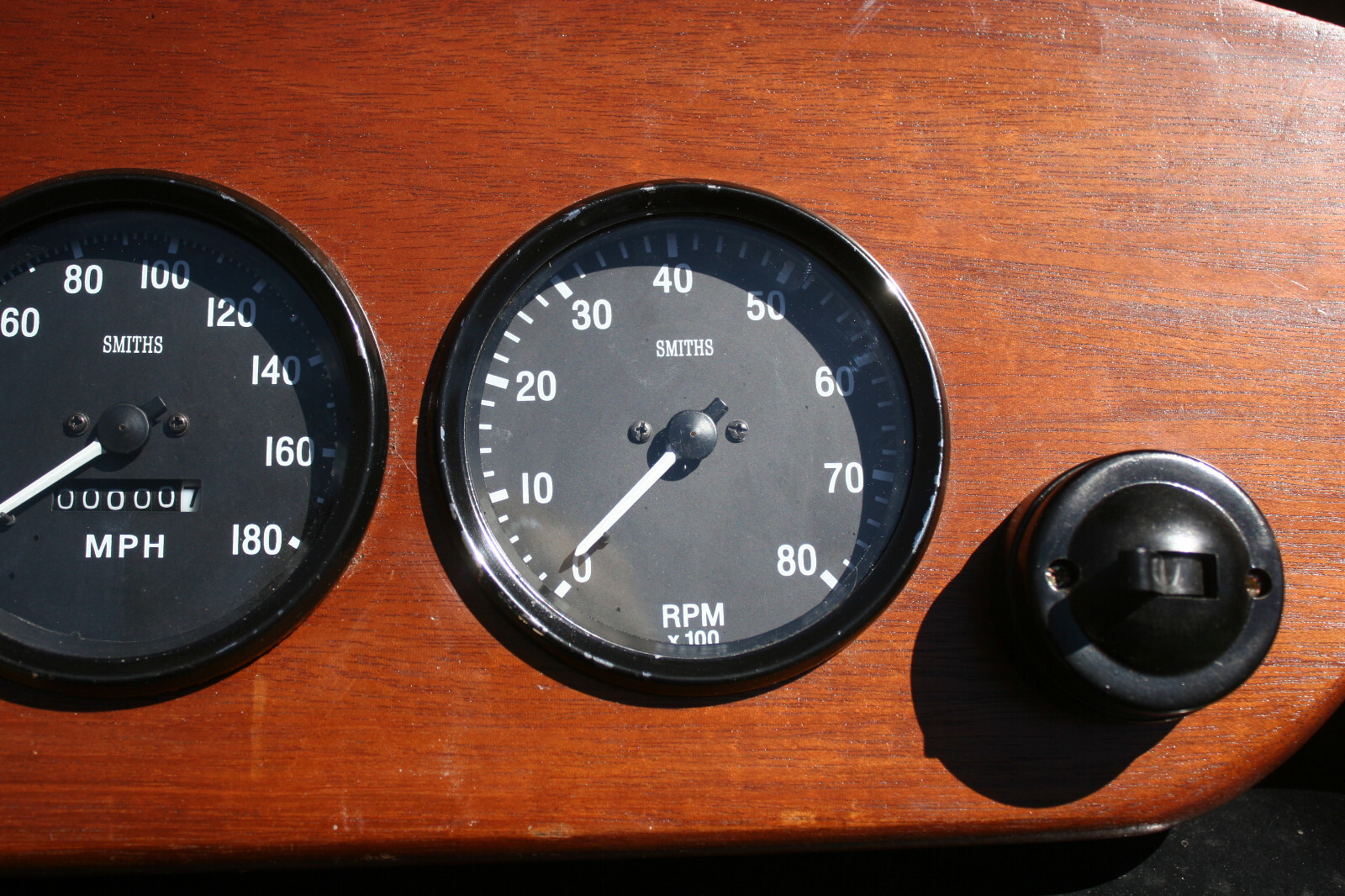 Bentley 3 Litre Wood Dash w/ Reproduction Speedometer & Tachometer