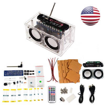 DIY Bluetooth Speaker Electronic Kit 87.5-108MHZ FM Radio Soldering Project US