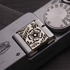 Brass Metal Camera Hot Shoe Cover Cap Flower For Leica Fuji Nikon Sony Canon