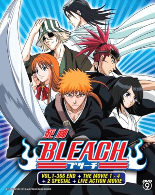 BLEACH + LIVE ACTION MOVIE - ANIME TV DVD (1-366 EPS+4 MOVIES+2