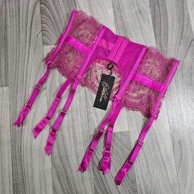 Dita Von Teese Severine Rubine Red Suspender Garter Belt Cincher Size M